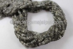 Black Rutile  Faceted Roundelle Shape Beads